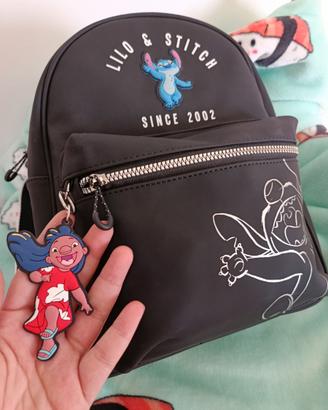 Zaino Disney Stitch e Lilo nero resistente acqua