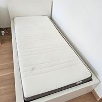 Letto singolo ikea Malm +materasso Morgedal 90x200