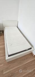 Letto singolo ikea Malm +materasso Morgedal 90x200