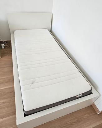 Letto singolo ikea Malm +materasso Morgedal 90x200