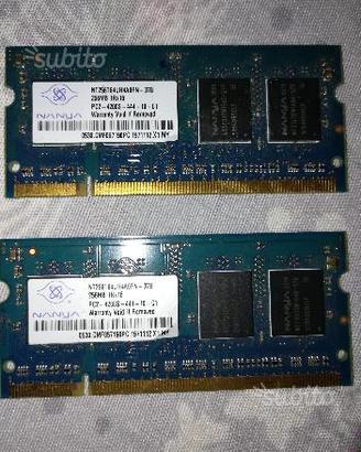 Memorie (N.2) x Notebook Computer da 256 MB