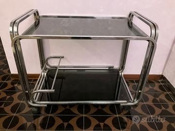 Carrello in vetro e acciaio