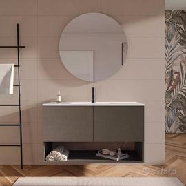 Mobile bagno sospeso con lavabo e specchio 