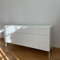 Zalf Cassettiera bianca sei cassetti con piedini