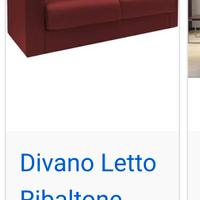 divano letto ribaltone rosso in Alcantara 