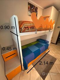 Letto castello scorrevole Arnaboldi