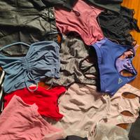 lotto vestiti donna varie top body palestra 