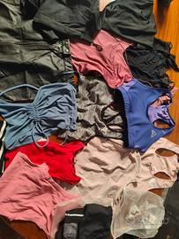 lotto vestiti donna varie top body palestra 