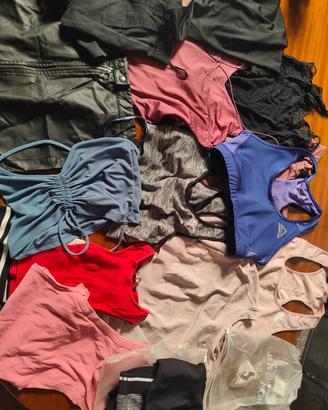 lotto vestiti donna varie top body palestra 