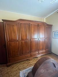 Armadio noce massello 5 ante anni 70/80