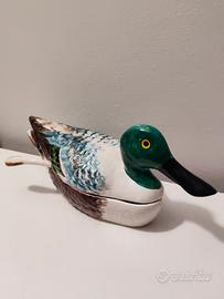 Zuppiera vintage anatra ceramica 35 cm