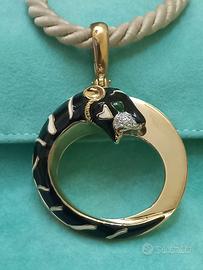 ciondolo tigre in argento 925 e placcato oro 18 kt