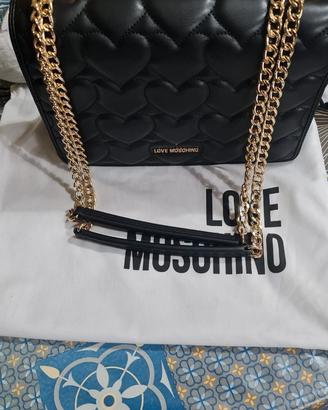 Borsa Love Moschino "cuori" a spalla nera