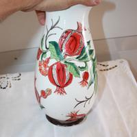 Vaso stile decò, "Melograno" cm 30, dipinto a mano