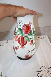 Vaso stile decò, "Melograno" cm 30, dipinto a mano