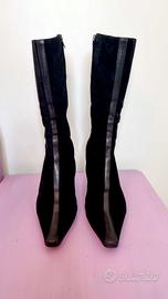 Stivali a punta vintage FRAGIACOMO  camoscio nero
