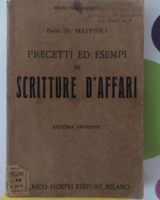 Libro “Precetti ed esempi di scritture d’affari”