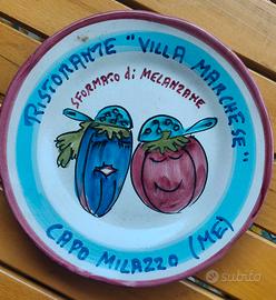 Piatto Buon Ricordo "Villa Marchese" Capo Milazzo 