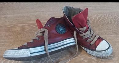 Converse rosse cheap di pelle