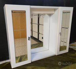 Specchio mobile bagno bianco  con ante