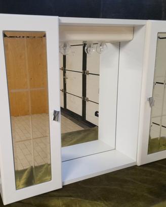 Specchio mobile bagno bianco  con ante