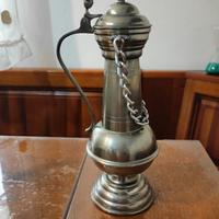 antica caraffa brocca in peltro 