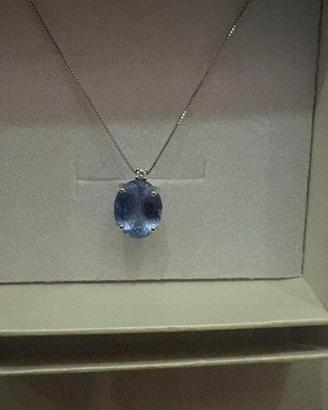 Collana oro 18k con Tanzanite e diamantino
