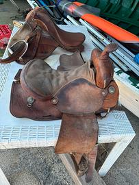 selle da equitazione vintage in vero cuoio