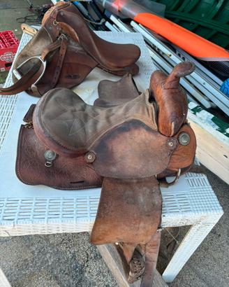 selle da equitazione vintage in vero cuoio