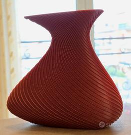 Vaso Moderno 15x15x10 cm bordeaux effetto marmo