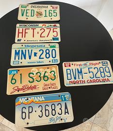 Lotto 6 Targhe auto americane anni 80 - 90