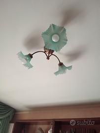 lampadario 3 luci  disegno floreale 