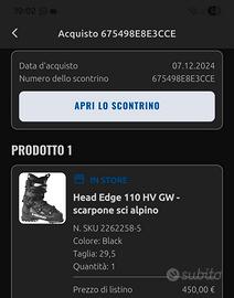 scarponi sci head 110 edge taglia 29/29.5