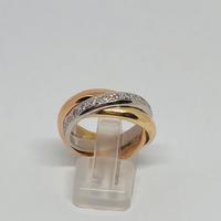 ANELLO ORO bianco giallo e rosa 18KT BRILLANTI