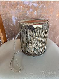Tamburello Africano Vintage in Legno e Pelle