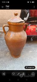 quartara di terracotta con coperchio 