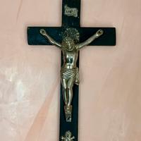 Antico Crocefisso in legno ebanizzato  deo 1800