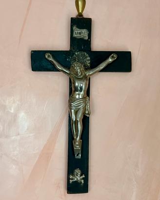 Antico Crocefisso in legno ebanizzato  deo 1800