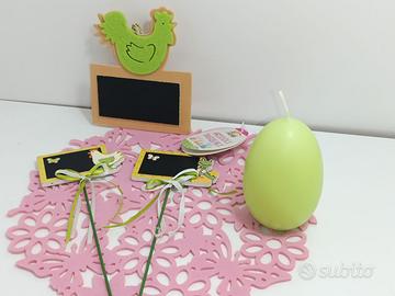 Centrino spilloni e candela a fora uovo