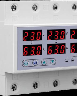 Voltometro amperometro trifase con protezioni