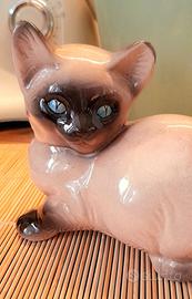 Statuetta ceramica Gatto Siamese vintage anni 60