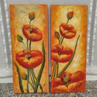 Coppia di quadri floreali