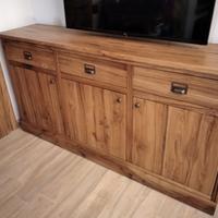 credenza in rovere vecchio 3 ante 3 cassetti