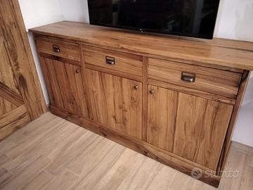 credenza in rovere vecchio 3 ante 3 cassetti