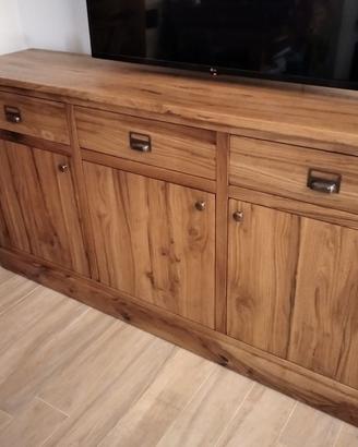 credenza in rovere vecchio 3 ante 3 cassetti