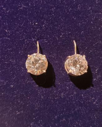 Orecchini punto luce in argento con zirconi