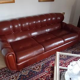 salotto in pelle vintage