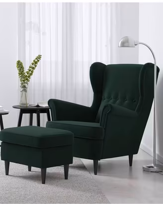 Poltrona verde di velluto