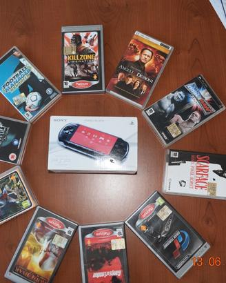 PSP 3004 + 9 Giochi + 1 Film+Cusatodia + cavo