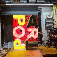 INSEGNA POP ART LUMINOSA VINTAGE ARREDO RECUPERO